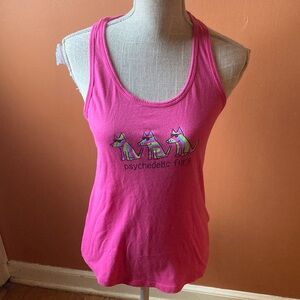 Teddy the Dog Pink Racerback Tank Top